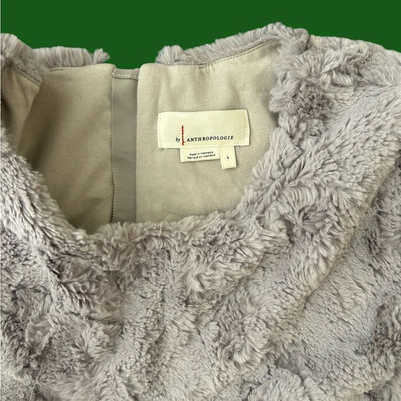 Anthropologie Grey Faux Fur Top - Picture 2 of 3